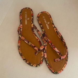 Floral flip flops